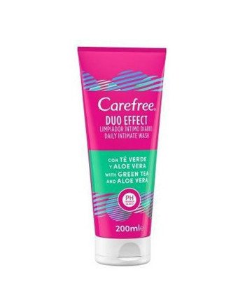 Carefree Duo Effect Limpiador Intimo Té Verde y Aloe Vera 200ml