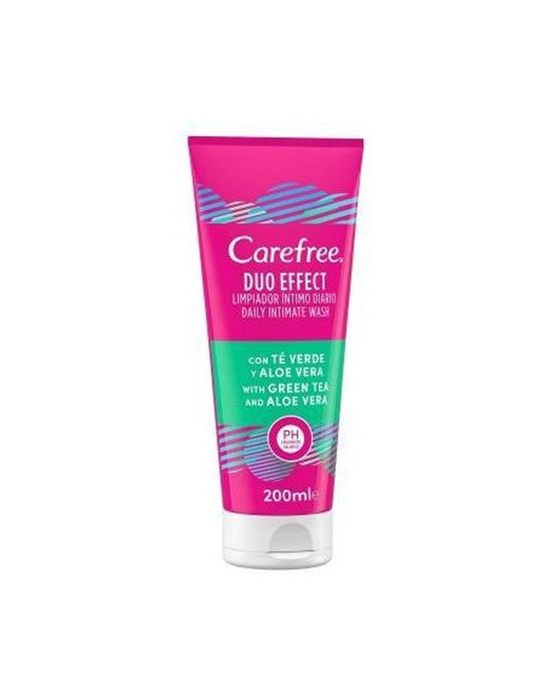 Carefree Duo Effect Limpiador Intimo Té Verde y Aloe Vera 200ml