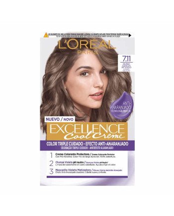 L'Oreal Excellence Cool Creme 7.11-Rubio Ceniza Intenso Tinte Permanen