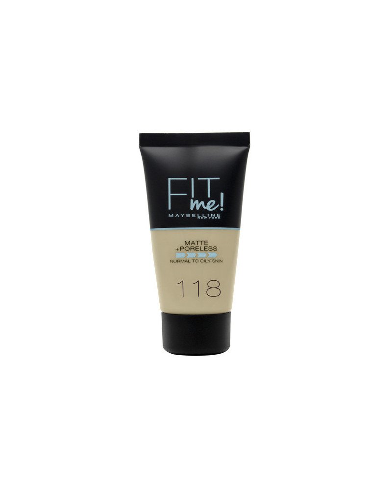 Maybelline Fit Me Mate y Afinaporos Base De Maquillaje Tono 118 Nude C