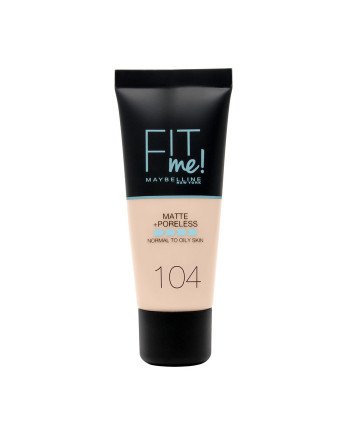 Maybelline Fit Me Mate y Afinaporos Base De Maquillaje Tono 104 Soft I
