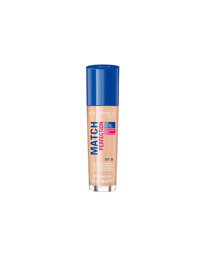 Rimmel London Match Perfection Base Spf20 101 Classic Ivory 30ml