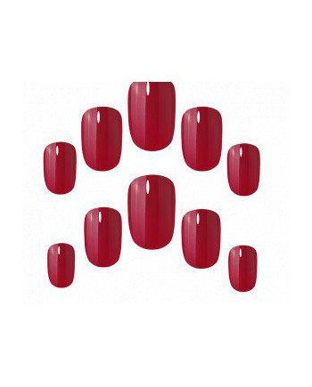 Elegant Touch Polished Colour 24 Nails With Glue Squoval Rich Red