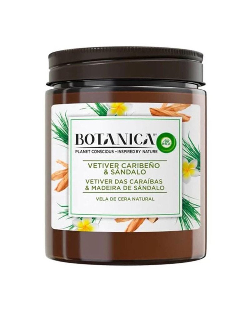 Botanica Vetiver Caribeño Vela Cera Natural 205Gr