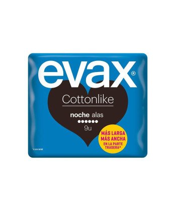 Evax Cottonlike Noche Compresas Con Alas 9 Unidades