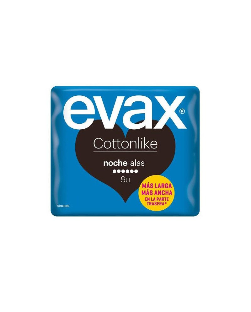 Evax Cottonlike Noche Compresas Con Alas 9 Unidades