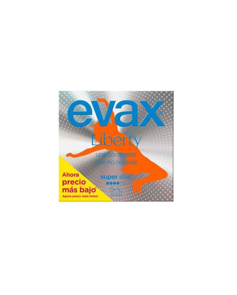 Evax Liberty Super Compresas Con Alas 10u