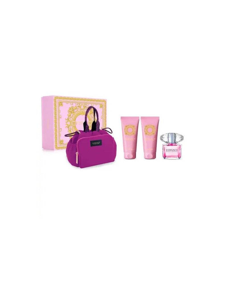 Versace Bright Crystal Eau De Toilette Spray 90ml Set 4 Piezas