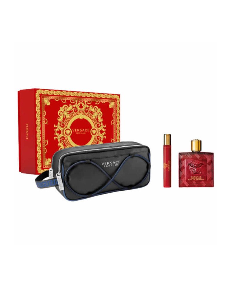 Versace Eros Flame Eau De Parfum Spray 100ml Set 3 Piezas
