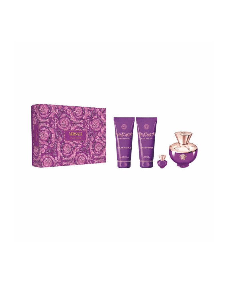 Versace Dylan Purple Eau De Perfume Spray 100ml Set 4 Piezas