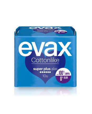 Evax Cottonlike Super Plus Compresas Con Alas 10u