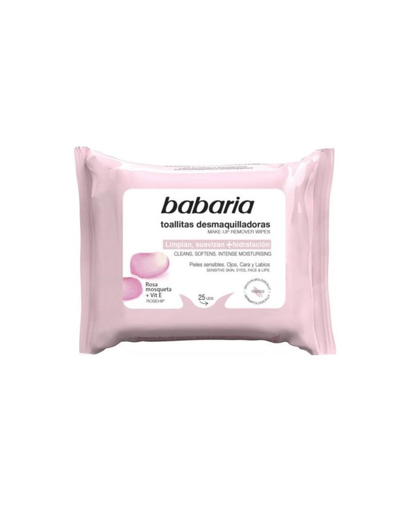Babaria Rosa Mosqueta Toallitas Desmaquillantes 25 Unidades