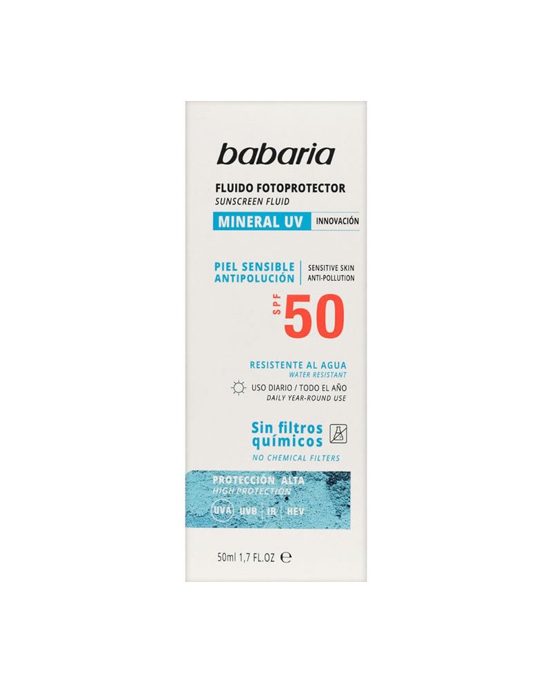 Babaria Sol Fluido Facial Fotoprotector Mineral Spf50 50ml