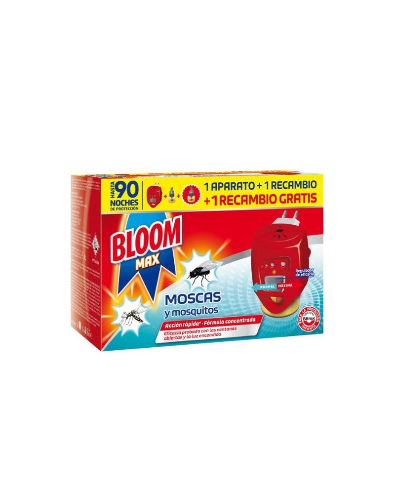 Bloom Max Moscas Y Mosquitos 1 Aparato Eléctrico + 2 Recambios