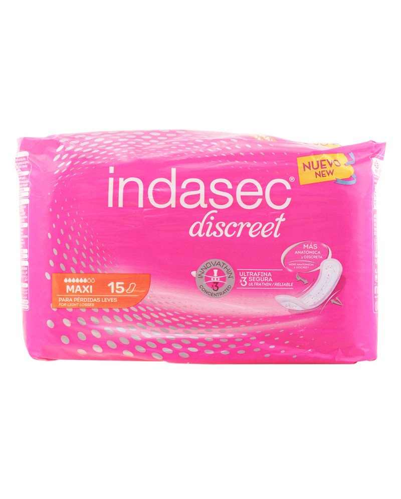 Indasec Compresas Incontinencia Maxi 15 Unidades