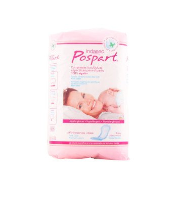 Indasec Pospart Compresas Tocológicas 100% Algodón 12 Unidades