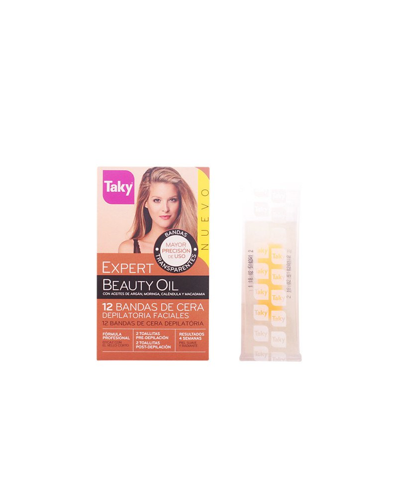 Taky Beauty Oil Bandas De Cera Faciales Depilatorias 12uds