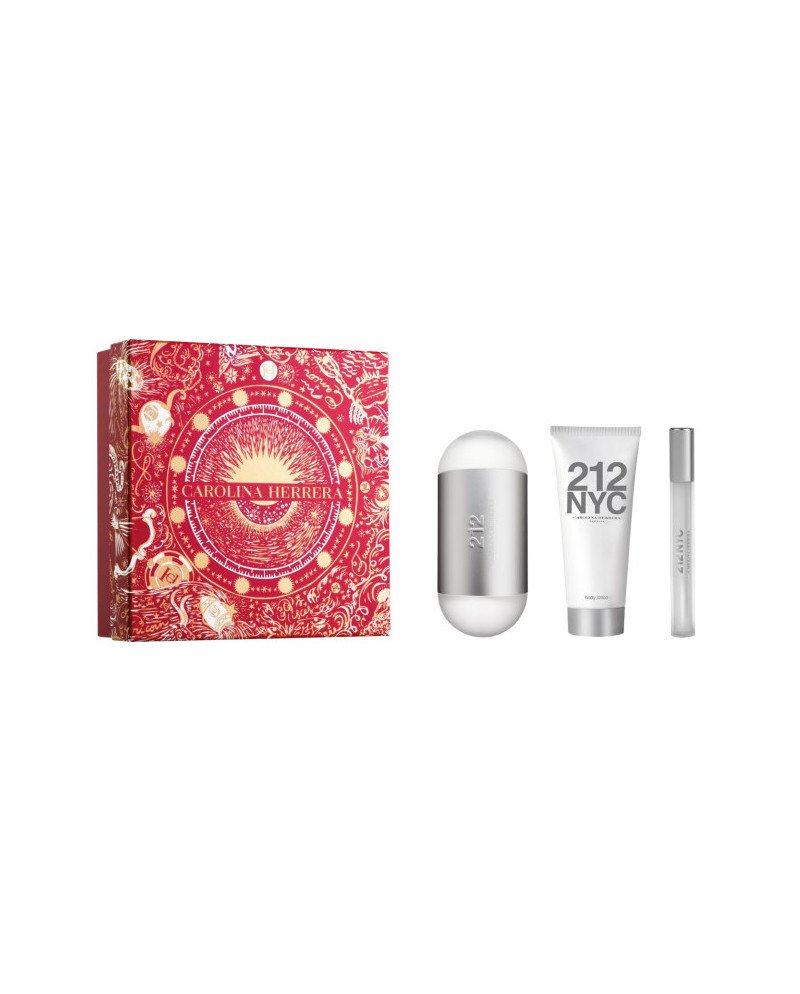 Carolina Herrera 212 Nyc Eau De Toilette Spray 100ml Set 3 Piezas Chri