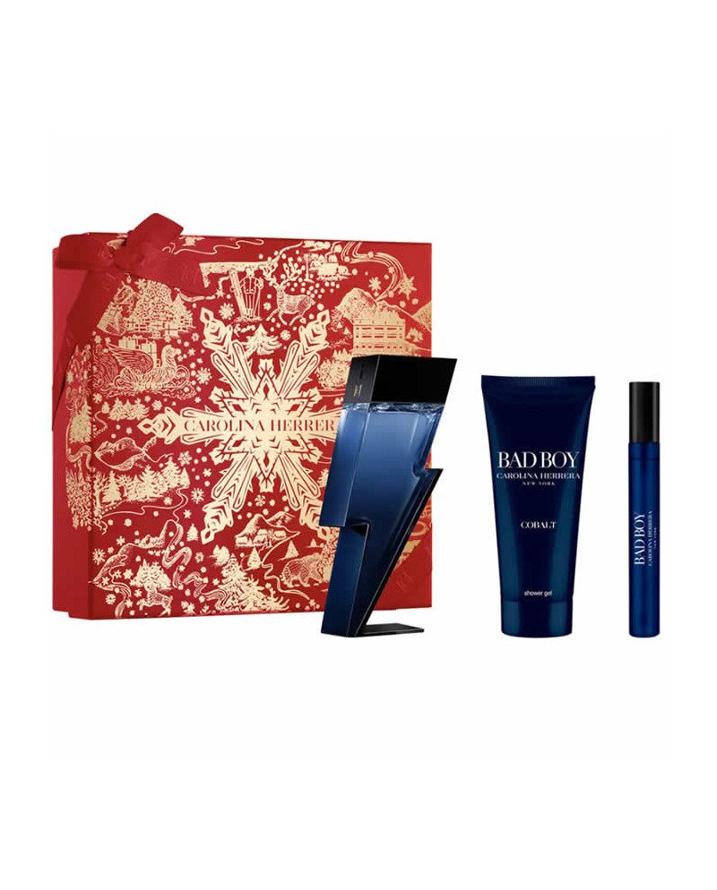 Carolina Herrera Bad Boy Cobalt Eau De Perfume Spray 100ml Set 3 Pieza