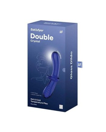 Satisfyer Double Crystal Dildo Hot & Cold Temperature Play Light Blue 1Un