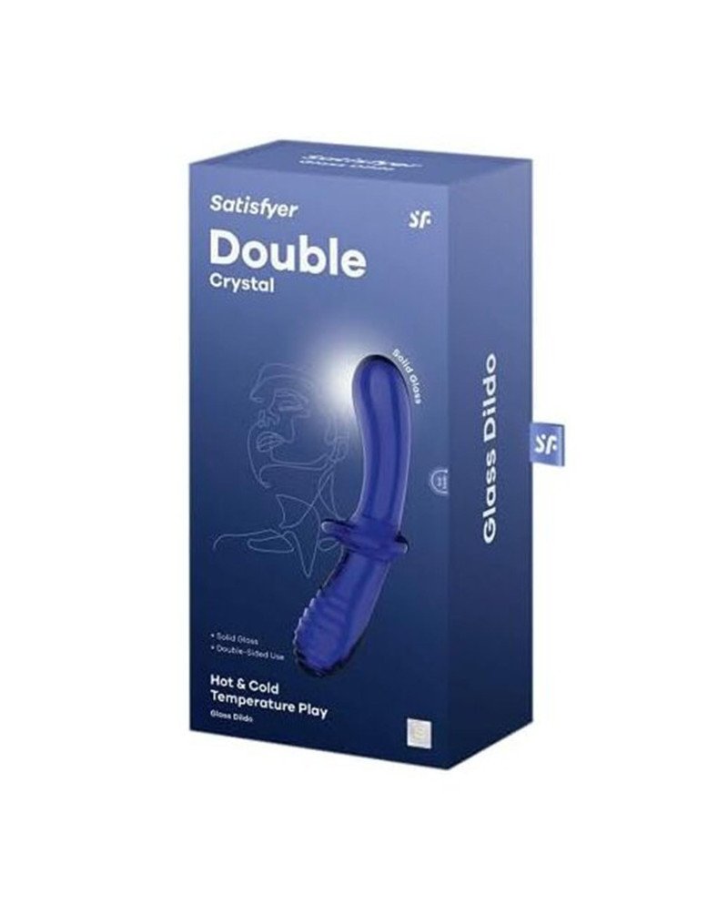 Satisfyer Double Crystal Dildo Hot & Cold Temperature Play Light Blue 1Un