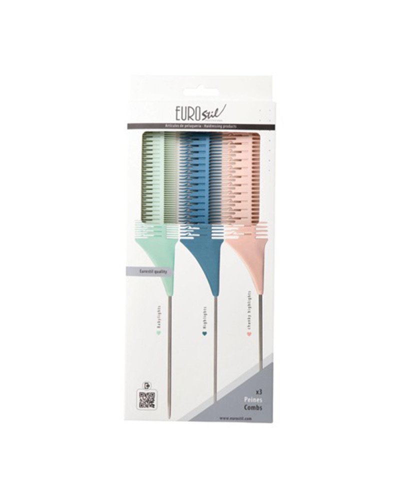 Eurostil Colores Set Peines Mechas 3un