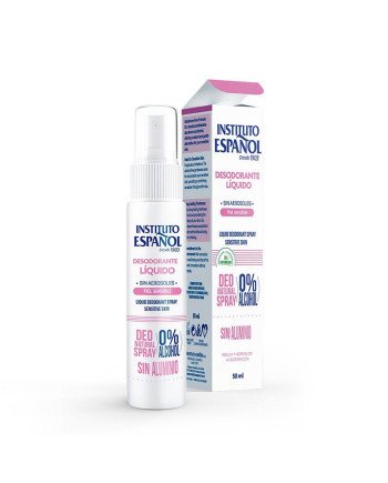 Instituto Español Sin Alcohol Spray Desodorante Liquido Sin Aluminio Piel Sensible 50Ml Vaporizador