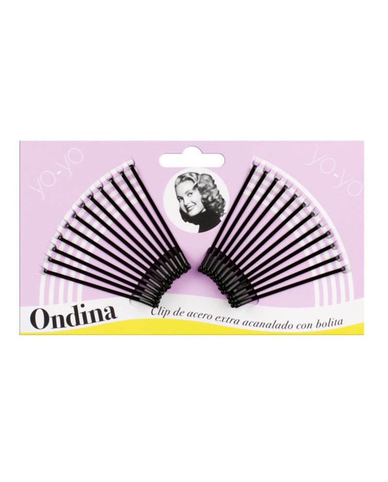 Eurostil Acanalado Clips Acero Con Bolita Negra 50Mm Pack 1Un