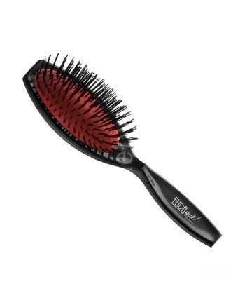 Eurostil Goma Fuelle Cepillo De Pelo Nylon Mediano Negro Negro 1Un