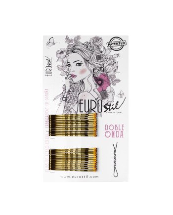 Eurostil Cabello Caja De Clips Doble Onda Bronze 24Un