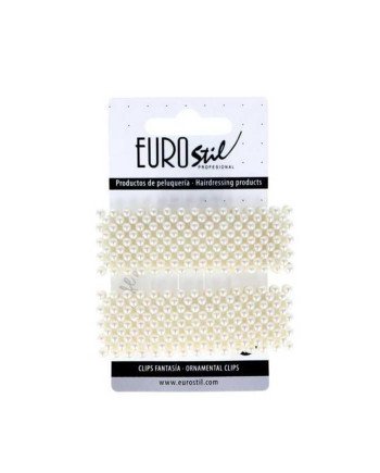 Eurostil Fantasia Doradas Clips Rectangulares Con Perlas Pack 1Un