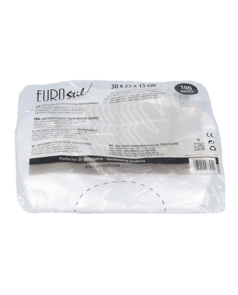 Eurostil Transparentes Guantes Desechables Bolsa 100Un