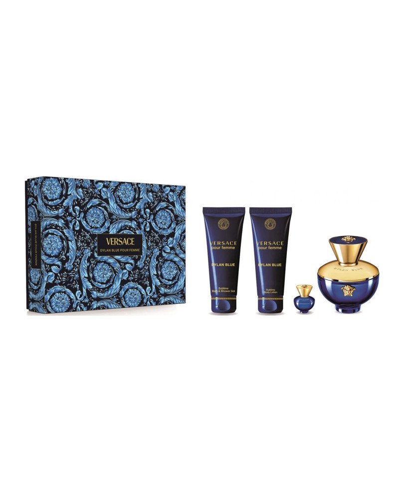 Versace Dylan Blue Pour Femme Eau De Parfum 100Ml + Locion Corporal Perfumada 1U + Gel De Baño 1U + Miniatura 1U