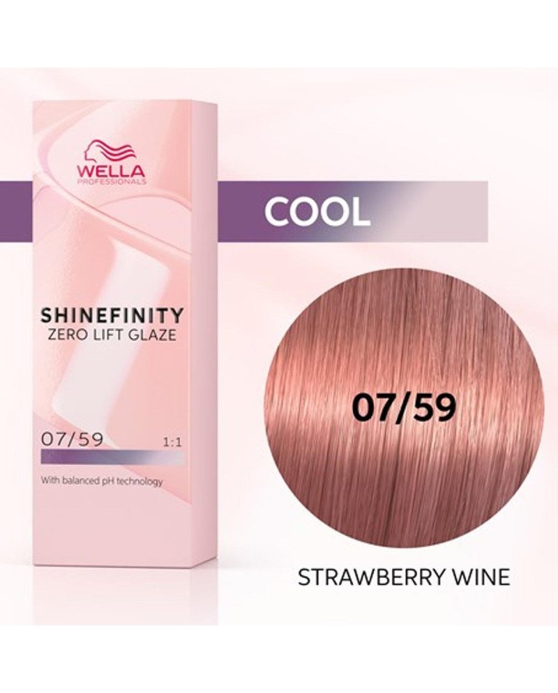 Wella Shinefinity Zero Lift Glaze Tinte 07/59 Strawberry Wine 60Ml 1Un