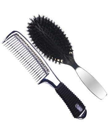 Eurostil Metalizado Set Cepillo + Peine 1Un