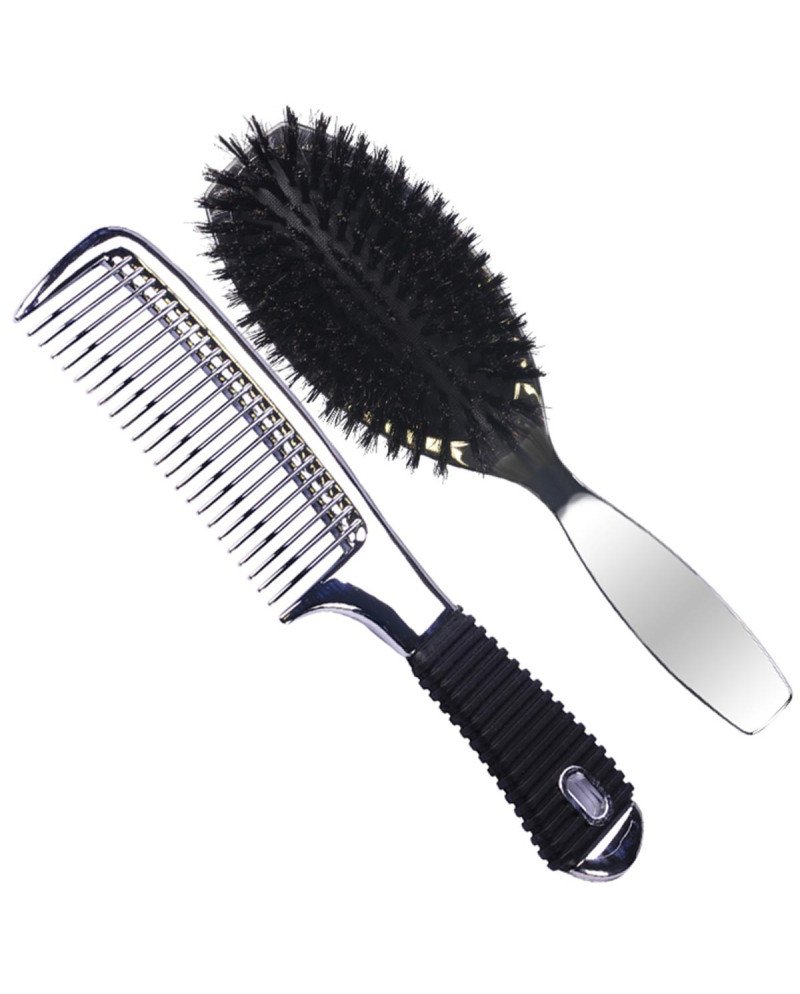 Eurostil Metalizado Set Cepillo + Peine 1Un