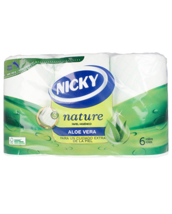 NATURE ALOE VERA papel higiénico 3 capas 6 u