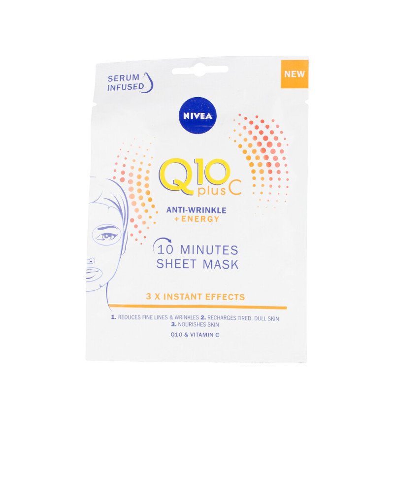 Q10+ VITAMINA C anti-arrugas+energizante mascarilla facial 1 u