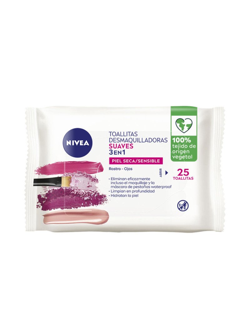TOALLITAS DESMAQUILLADORAS suaves 3 en 1 25 u
