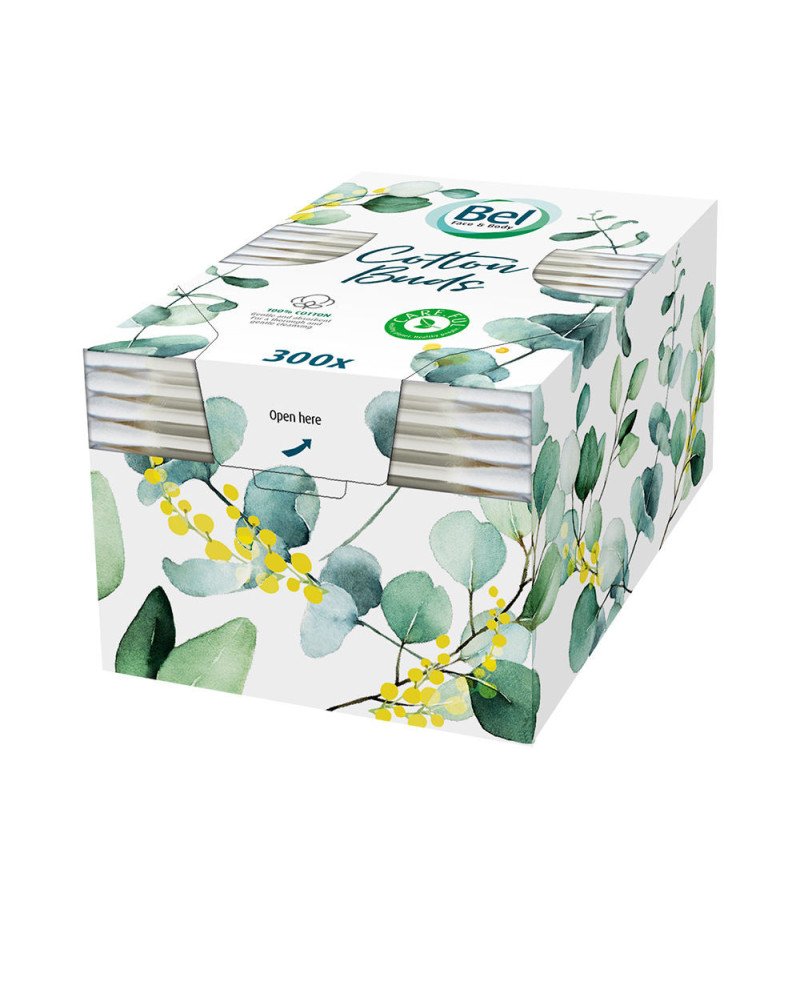 BEL PREMIUM bastoncillos 100% sin plástico 300 pz