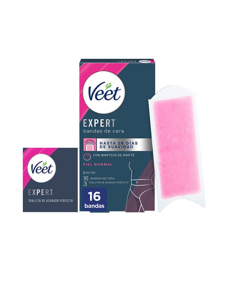 EXPERT BIKINI bandas de cera depilatorias piel normal 16 u