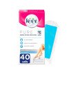 BANDAS DE CERA PURE corporal piel sensible 40 u