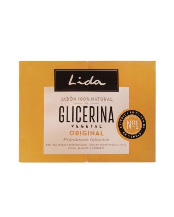 LIDA JABON 100% NATURAL GLICERINA ORIGINAL LOTE 2 x 125 gr