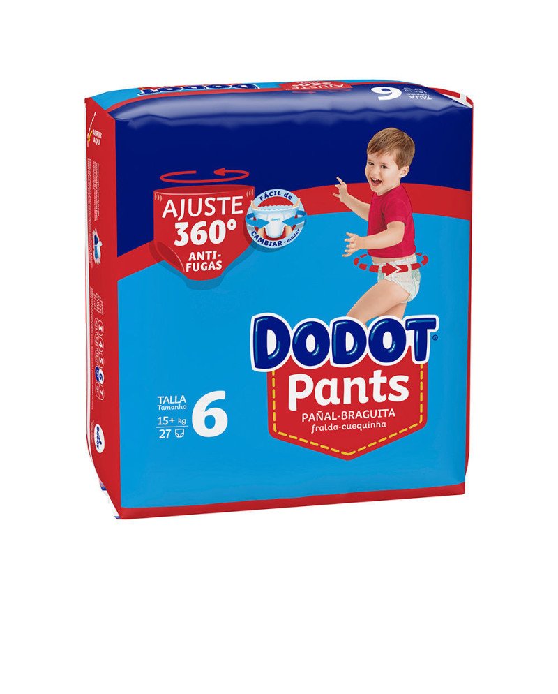 DODOT PANTS pañal-braguita talla 6 15- + kg 27 u