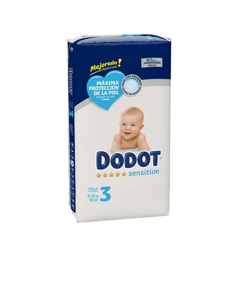 DODOT SENSITIVE talla 3 pañales 6-10 kg 56 u