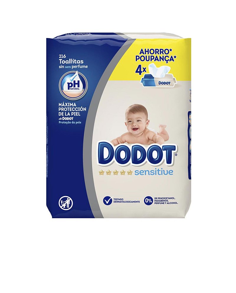 DODOT SENSITIVE PH natural toallitas húmedas 216 u