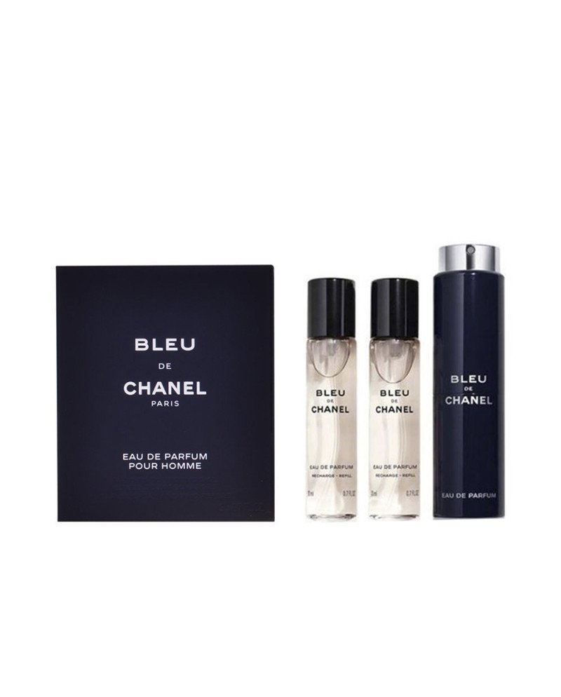 BLEU eau de parfum vaporizador de viaje recargable 3 x 20 ml