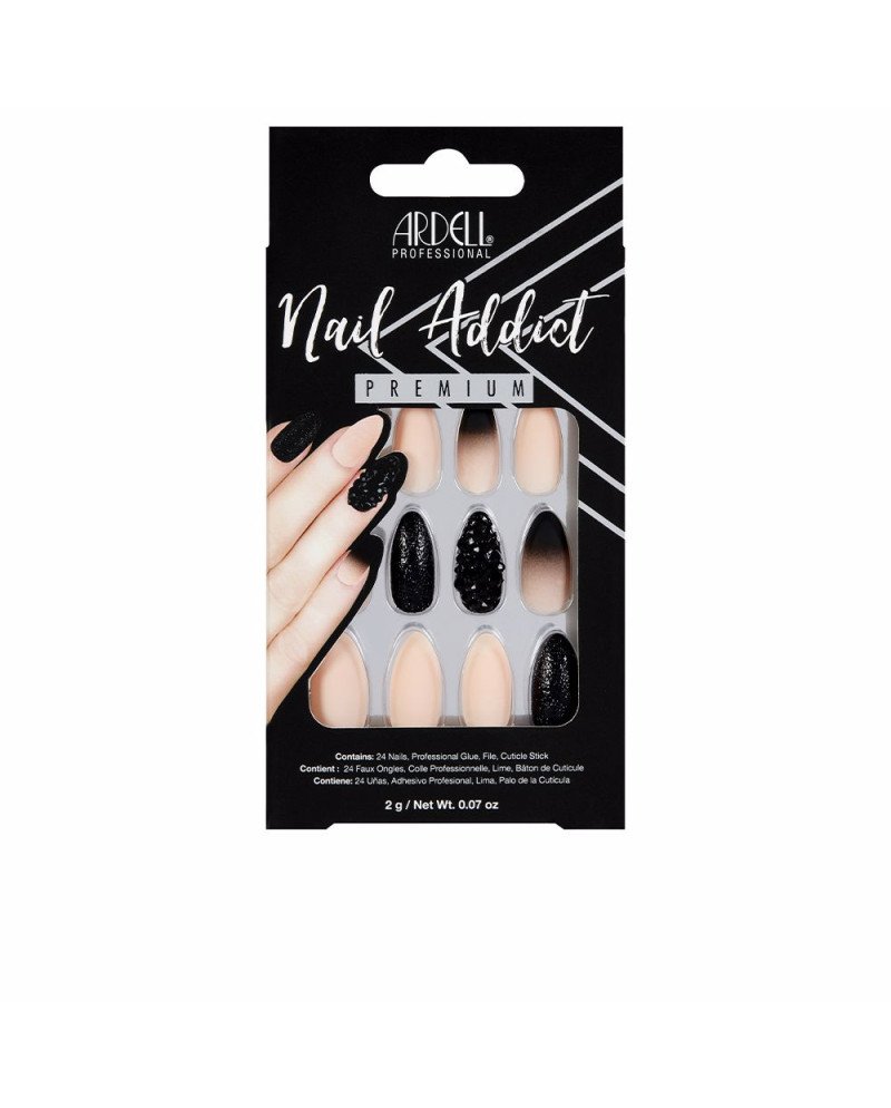 NAIL ADDICT black stud & pink ombre 1 u