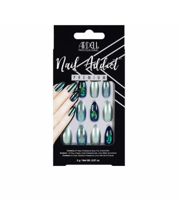 NAIL ADDICT green glitter chrome 1 u