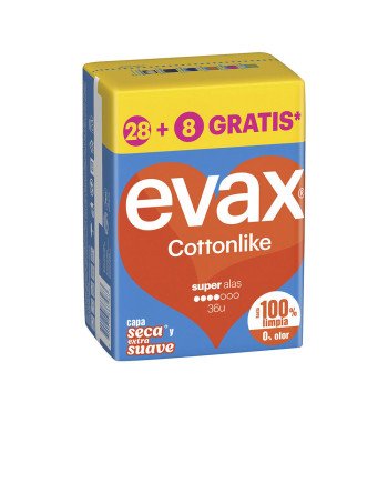 EVAX COTTONLIKE compresas super alas 36 u